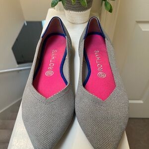 Rothy’s The Point Iridescent Gray Pink Limited Edition Women’s Size 10.5
